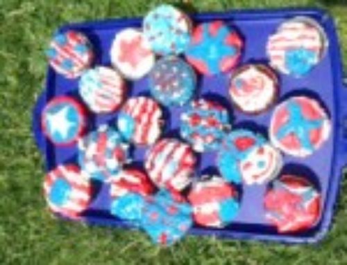 US Flag on Cupcakes