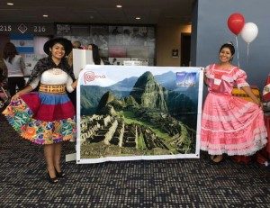 Peru was represented by au pairs in traditional dress.